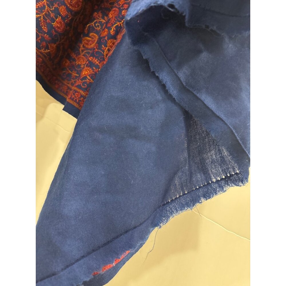 Luxurious Reversible Blue & Red Paisley Shawl Wrap Headcover Long Boho - Picture 3 of 7